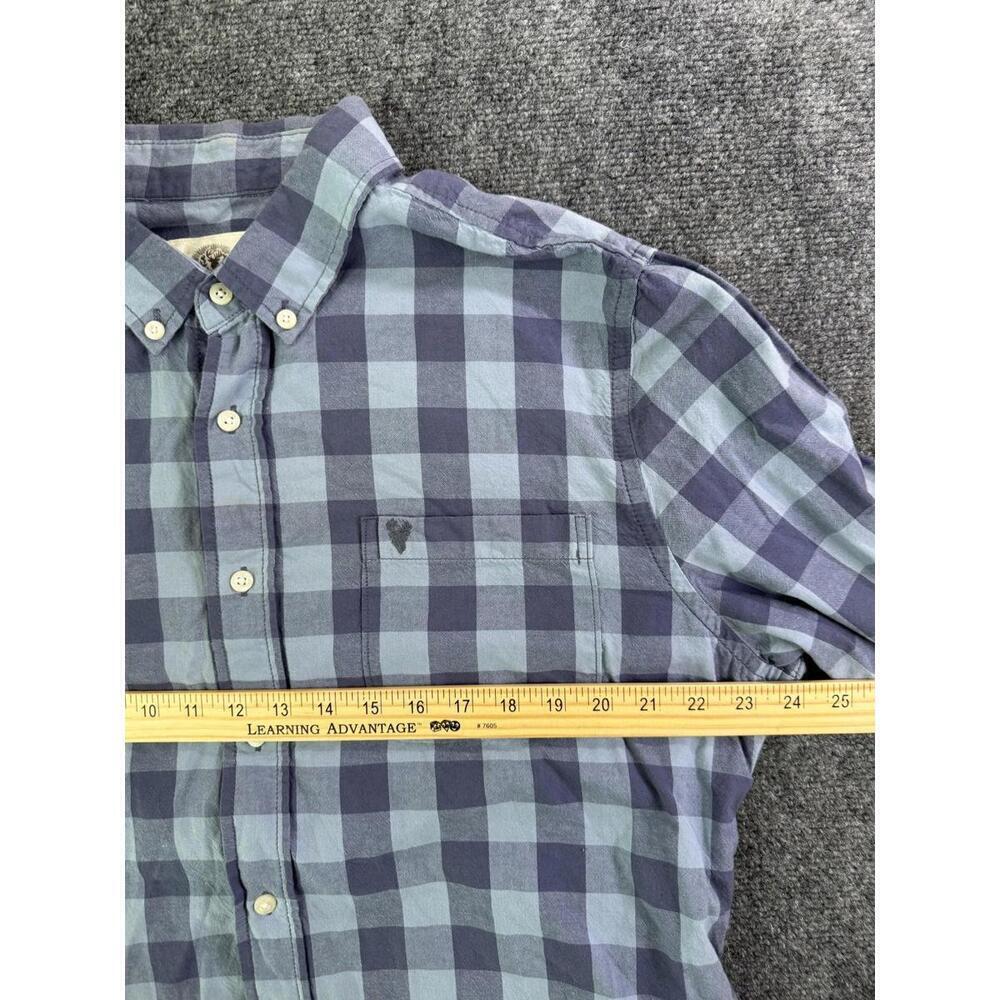 Roebuck & Co Shirt Mens XL Blue Plaid Long Sleeve Button Down Collared Pocket - Picture 5 of 6